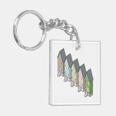 ドーフィンアイランドフィッシュハウスと夕日 キーホルダー (正面左)