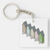 ドーフィンアイランドフィッシュハウスと夕日 キーホルダー (正面)