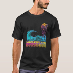 ドーフィンアイランドレトロ80sスタイルヴィンテージVaporwave Tシャツ