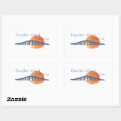 ドーフィン島アラバマ橋と夕日。 長方形シール (シート)