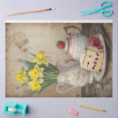 ドーフォジルスデコページ付きモーニングティーティッシュペーパー 薄葉紙 (クラフト)