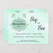 ドーブとミントグリーンの赤ちゃん歓迎会のお誘い 招待状 (正面/裏面)