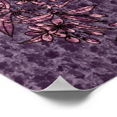 ドーブオンブランチパープルバード抽象芸術アート ポスター (角)