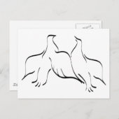 ドーブカップルクリップアート ポストカード (正面/裏面)