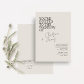 ドーブグレー | シックなスクリプト結婚ミニマリスト 招待状