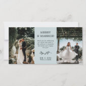 ドーブブルーミスタントーメリース結婚したクリスマ感謝していス サンキューカード (正面)