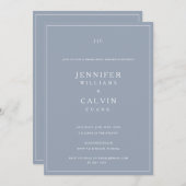 ドーブブルーモノグラムリハーサルディナー招待状 招待状 (正面/裏面)