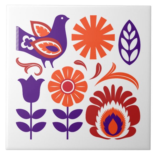 ドーブポーランドフォークタイル タイル (正面)