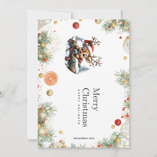 ドーブルなクリスマスペンギンとプレゼントカード 招待状 (正面)