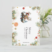 ドーブルなクリスマスペンギンとプレゼントカード 招待状 (スタンド正面)