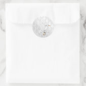 ドーブ付きシルバーダマスクのウェディングシール ラウンドシール (バッグ)