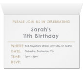 ドーブ紙吹雪水色ドット誕生日招待状 (内部横(下))