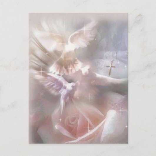 ドーブ/クロス/バラ ポストカード (正面)