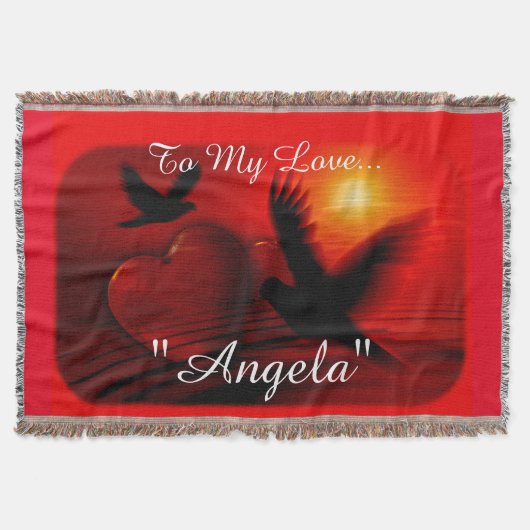 ドーブ&ハートラブデザインブランケット スローブランケット (正面)