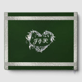 ドーブ、ハート&リボン – Emerald/Silver ゲストブック (裏面)