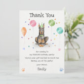 ドーベルマンの子犬の誕生日お礼カード 招待状 (スタンド正面)