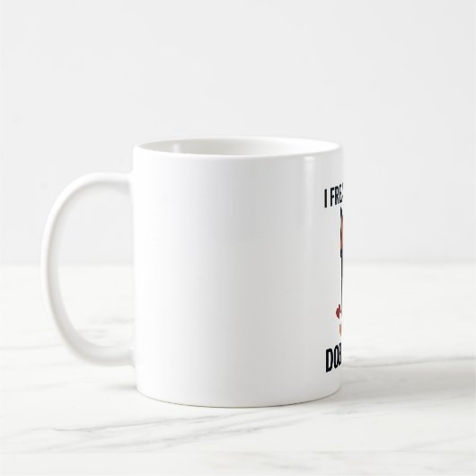 ドーベルマン大好き赤いハート_1 コーヒーマグカップ (左)