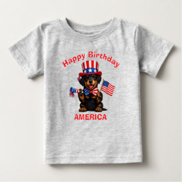 ドーベルマン子犬 (2o) 愛国少年Tシャツ ベビーTシャツ