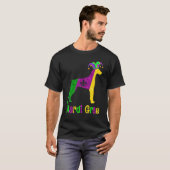 ドーベルマン愛好家 マルディグラ カーニバル 道化師 Tシャツ (正面フル)