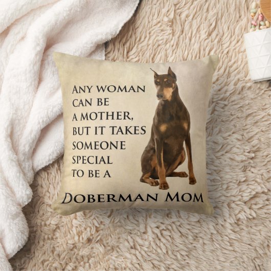 ドーベルマン犬のお母さんの枕 クッション (ブランケット)