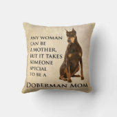 ドーベルマン犬のお母さんの枕 クッション (裏面)