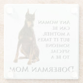 ドーベルマン犬のお母さんガラスのコースター ガラスコースター (裏面)