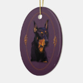 ドーベルマン犬のカスタマイズ可能なオーナメント セラミックオーナメント (左)