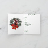 ドーベルマン犬のクリスマスの休日のパーティの招待状 招待状 (内部)