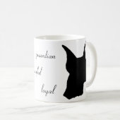 ドーベルマン犬のシルエットのマグ コーヒーマグカップ (正面右)