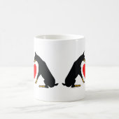 ドーベルマン犬のハート コーヒーマグカップ (中央)