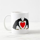 ドーベルマン犬のハート コーヒーマグカップ (左)