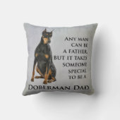 ドーベルマン犬のパパの枕 クッション (裏面)