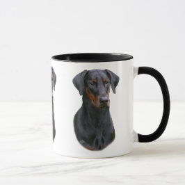 ドーベルマン犬のピンシャーの自然な耳付つきのマグ マグカップ
