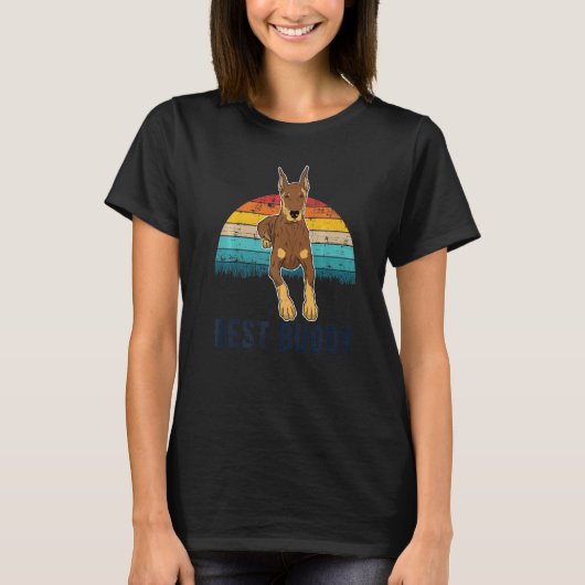 ドーベルマン犬のプレミアム Tシャツ (正面)