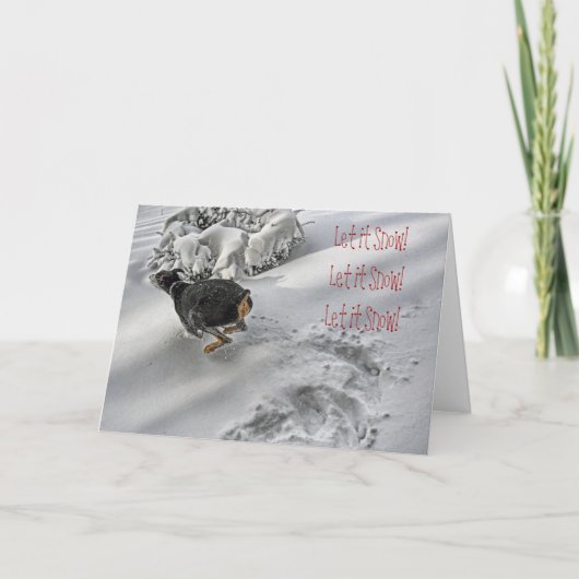 ドーベルマン犬の休日の至福の挨拶状 シーズンカード (正面)