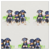 ドーベルマン犬の小犬のカスタムの生地 ファブリック (クローズアップ)