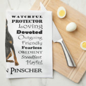 ドーベルマン犬の特性の台所タオル キッチンタオル (四つ折り)