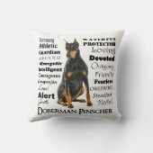 ドーベルマン犬の特性の枕 クッション (裏面)
