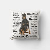 ドーベルマン犬の特性の枕 クッション (正面)