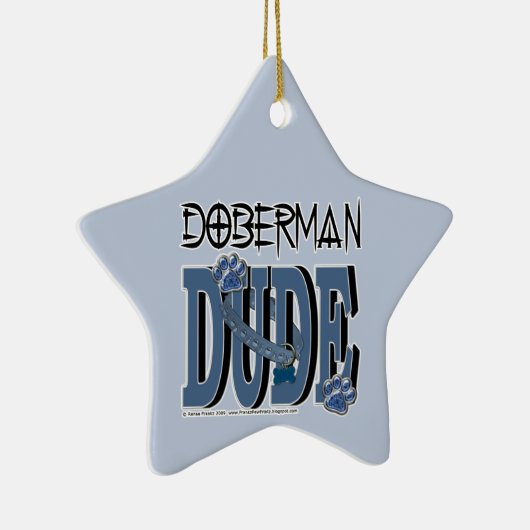 ドーベルマン犬の男 セラミックオーナメント (右)