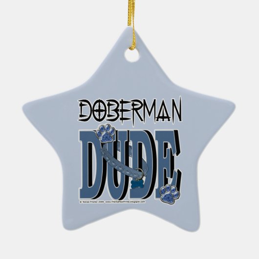 ドーベルマン犬の男 セラミックオーナメント (裏面)