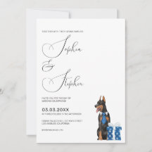 ドーベルマン犬の結婚式 ミニマリズム