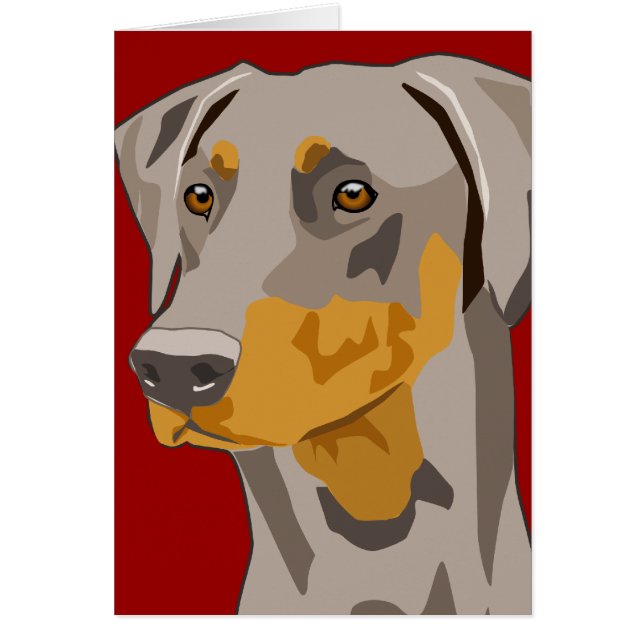 ドーベルマン犬の頭部、Uncropped子鹿 (正面)