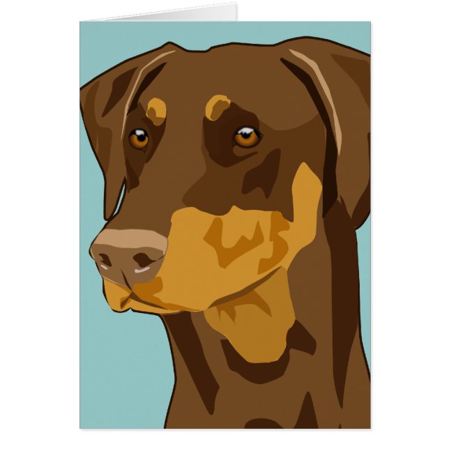 ドーベルマン犬の頭部、Uncropped赤 (正面)