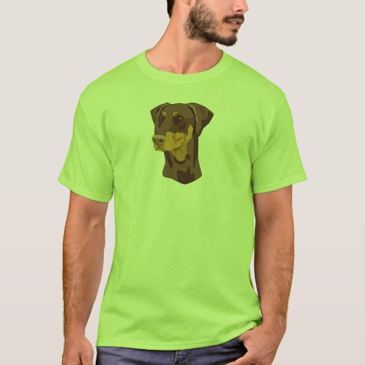 ドーベルマン犬の頭部、Uncropped赤 Tシャツ (正面)