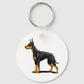 ドーベルマン犬の顔の正面ポートレート キーホルダー (裏面)