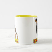 ドーベルマン犬の黒および赤 ツートーンマグカップ (中央)