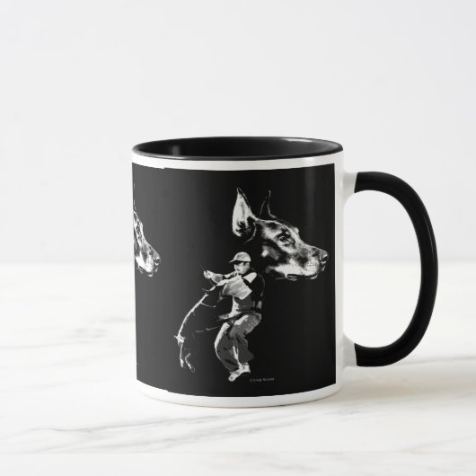ドーベルマン犬のSchutzhundのデザイン マグカップ (右)