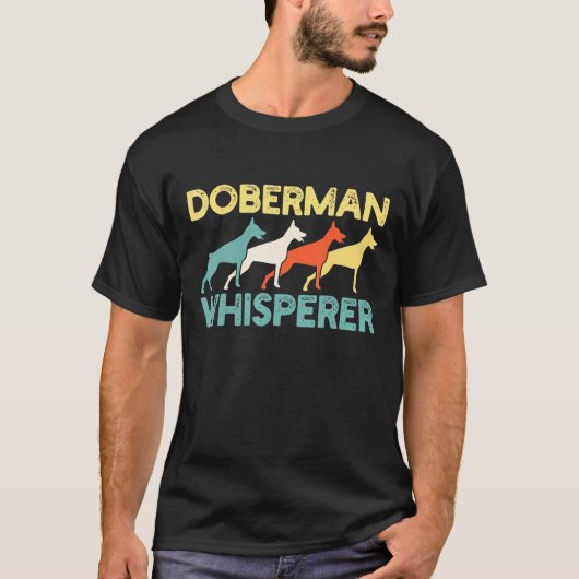 ドーベルマン犬レトロ Tシャツ (正面)