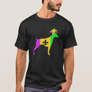 ドーベルマン犬好きのためのマルディグラ・カーニバルパーティー Tシャツ